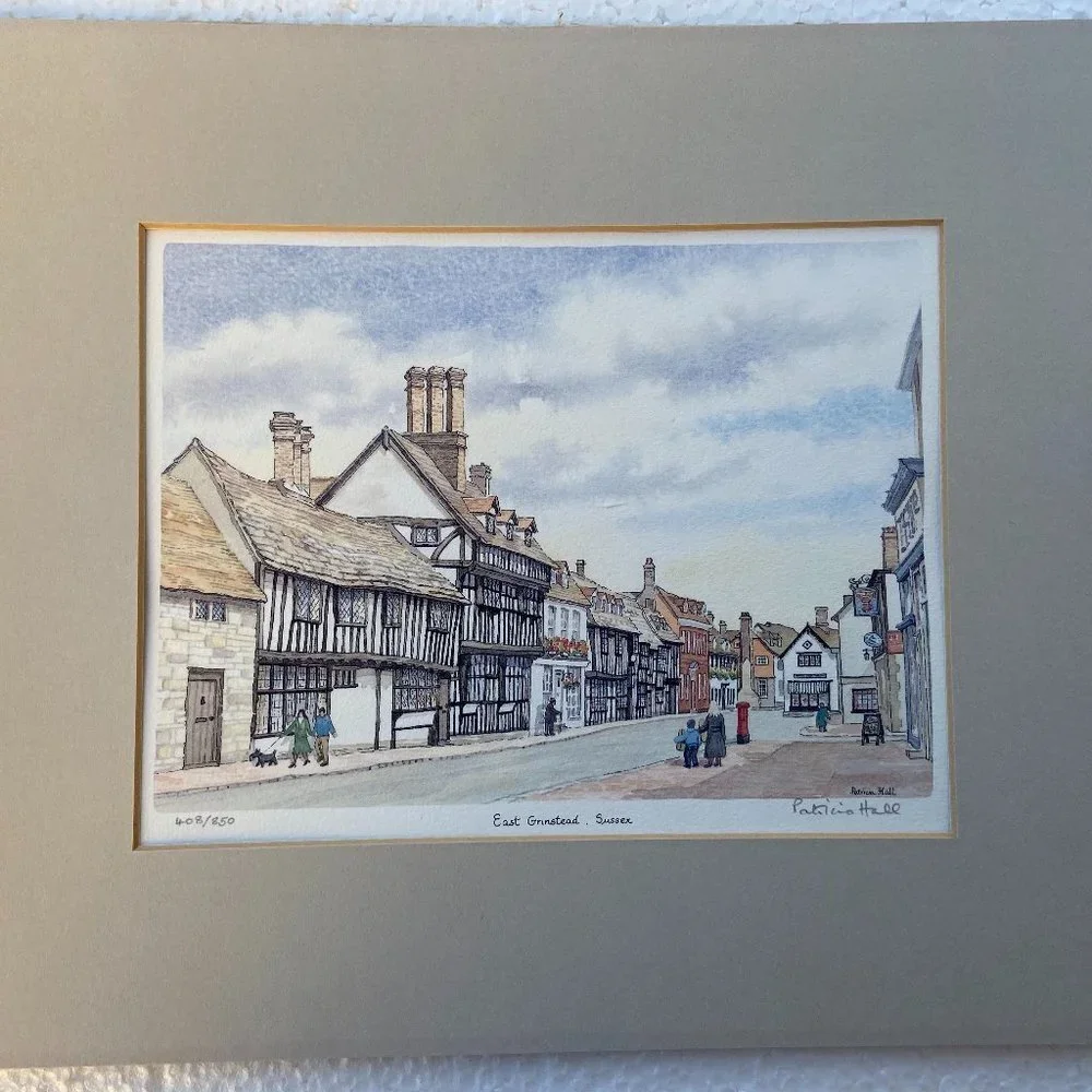PATRICIA HALL Signed Print Artist SUSSEX